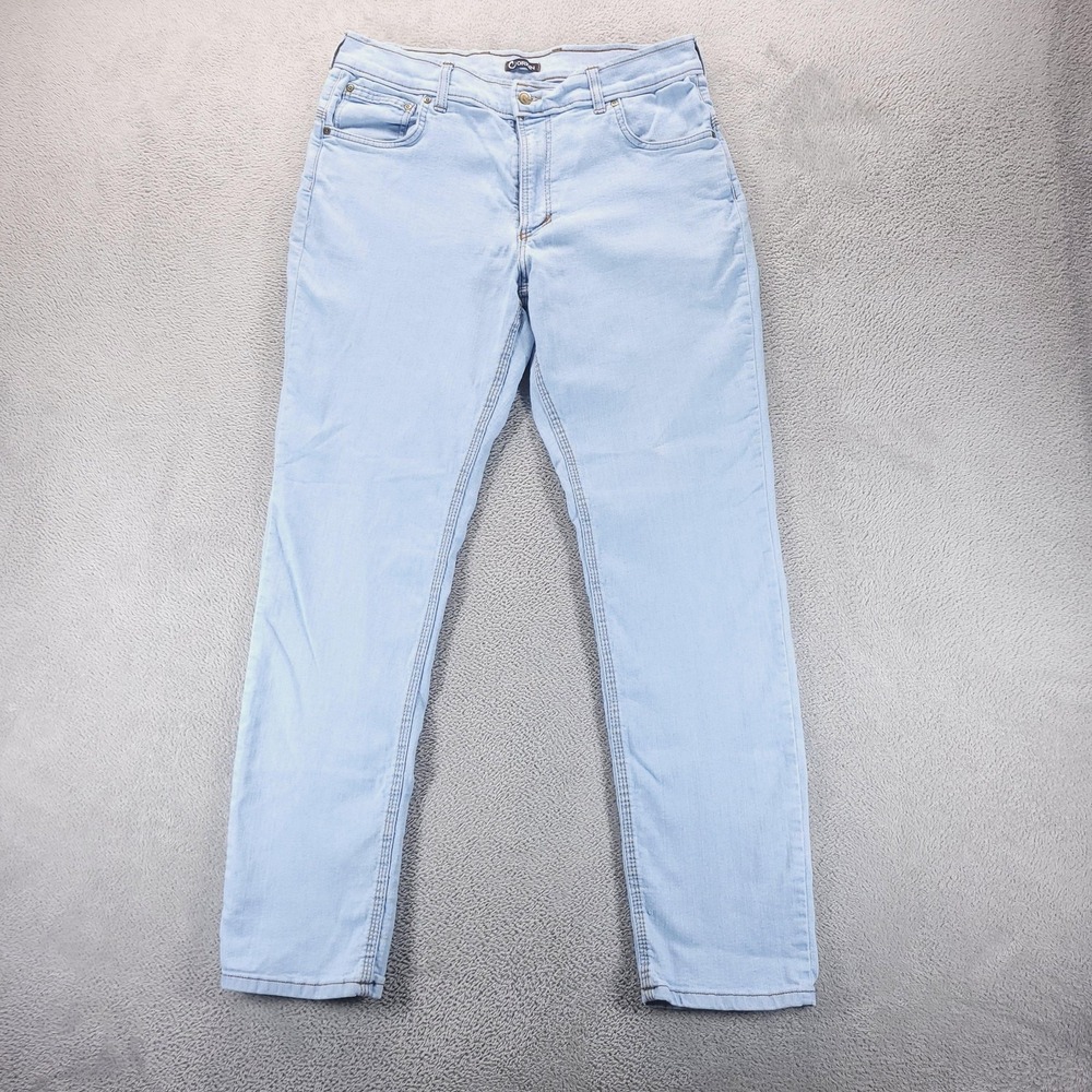 Origin Jeans Mens 34x32 Blue Taper Light Wash Stretch Made in USA